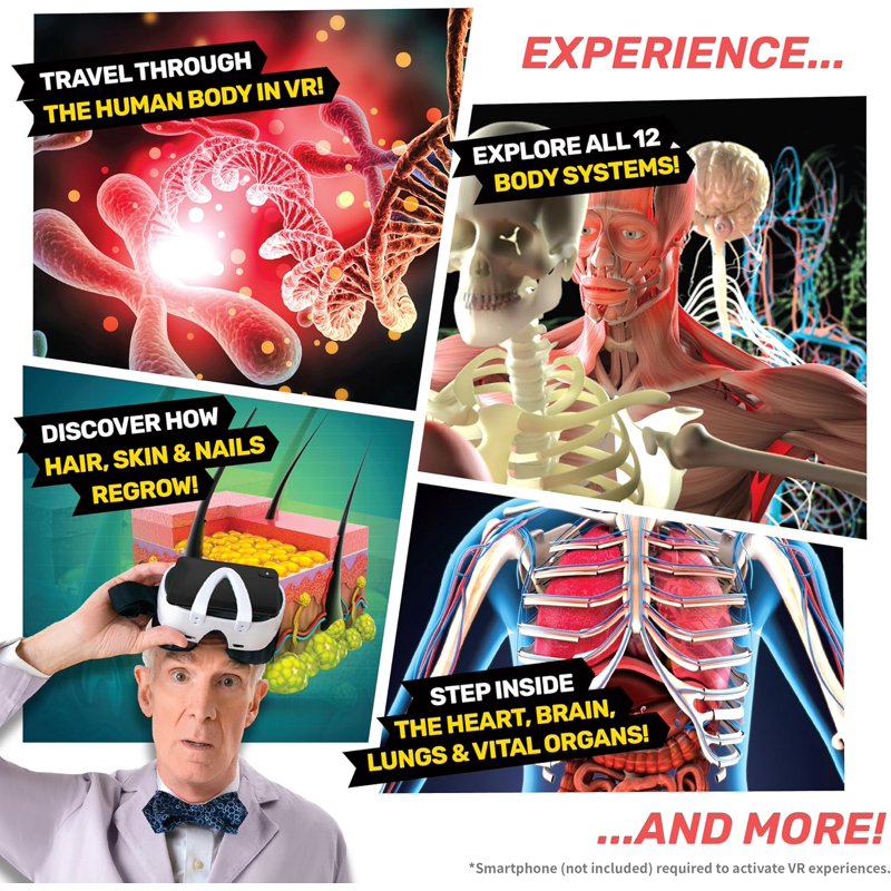 Kids Science Exploration Kit with Anatomical Body Model & VR Goggles