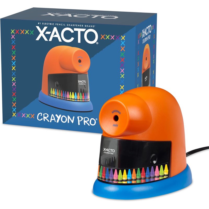 Electric Crayon Sharpener with Replaceable Blade - Classroom & Home Use