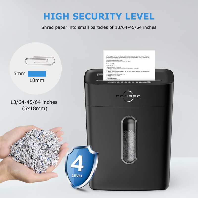 10-Sheet Cross Cut Paper Shredder with 4-Gallon Wastebasket for Home Office Security