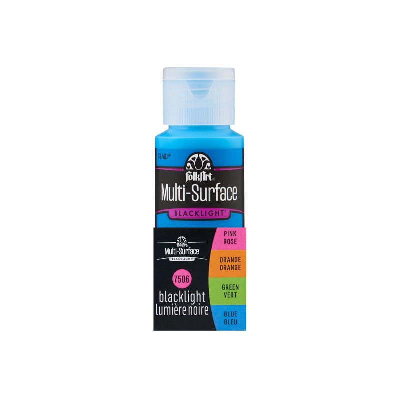 Neon Multi-Surface Acrylic Craft Paint Set - Vibrant Glow, 4 Pack