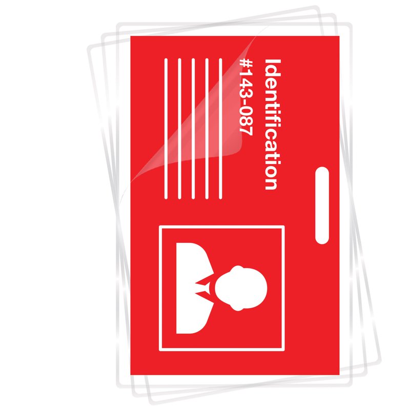 ID Badge Laminating Pouches - Glossy, Punched, 5 Mil Thickness, 100 Pack