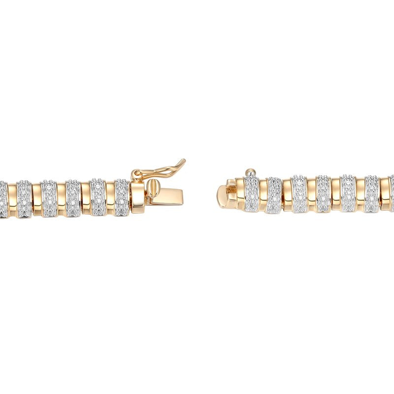 Diamond Accent Twist Necklace in 18k Gold over Bronze for Women