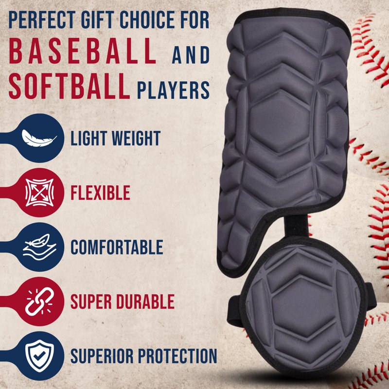 Baseball Batting Leg Guard with Adjustable Straps Youth & Adult Protection
