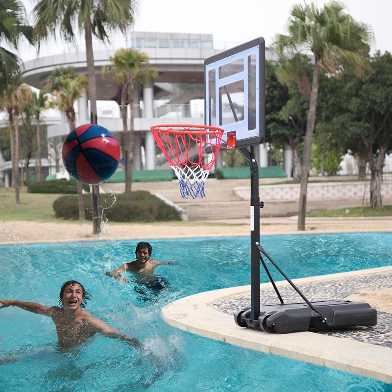 Portable Pool Basketball Hoop with Adjustable Height for Indoor & Outdoor Play