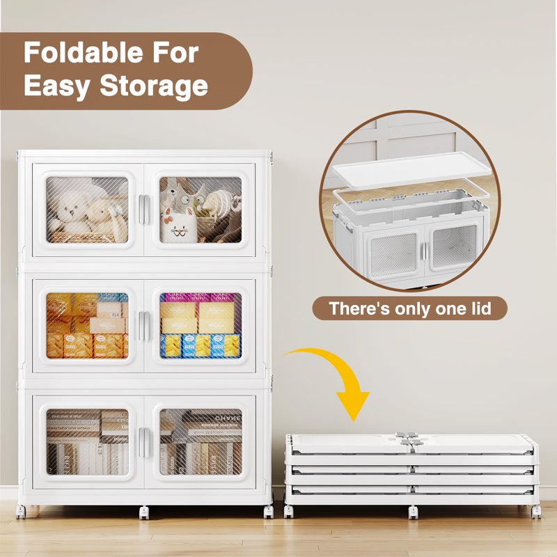 Extra Large Stackable Storage Bins with Lid – Heavy-Duty Plastic Closet Organizers