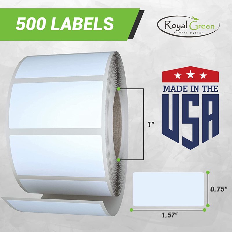 Rectangular Color Coding Stickers Roll Labels - 1.57 x 0.75 Inches, 500 Pack