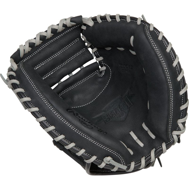 Youth Baseball Catcher's Glove 33 Inch Durable Leather Black for Boys & Girls
