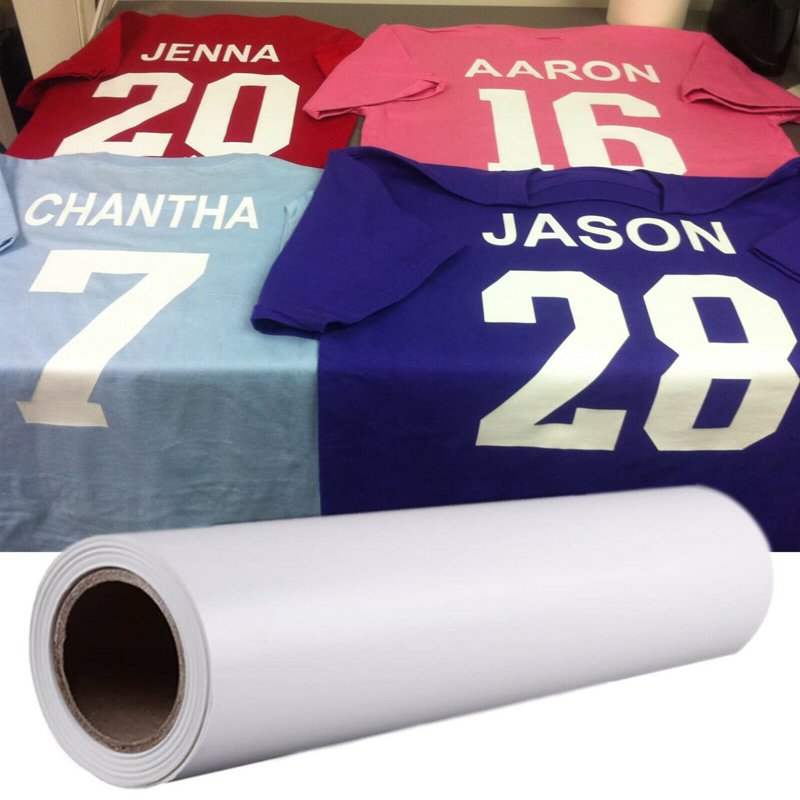 Heat Transfer Vinyl Rolls 12 Inch x 10 Feet for Shirts & Crafts - White