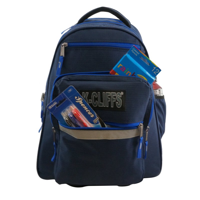 Heavy Duty Rolling Backpack with Wheels, Water-Resistant, Organizer, 18.5 Inch
