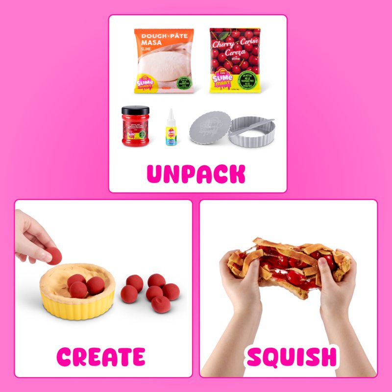 DIY Slime Food Kit with Cherry Pie and Shopping Bag - Creative Sensory Play for Kids