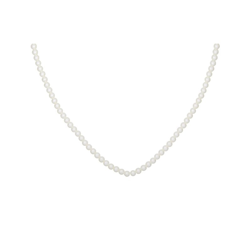 Silver Pearl Necklace with Croc Closure - Unisex Adult Jewelry