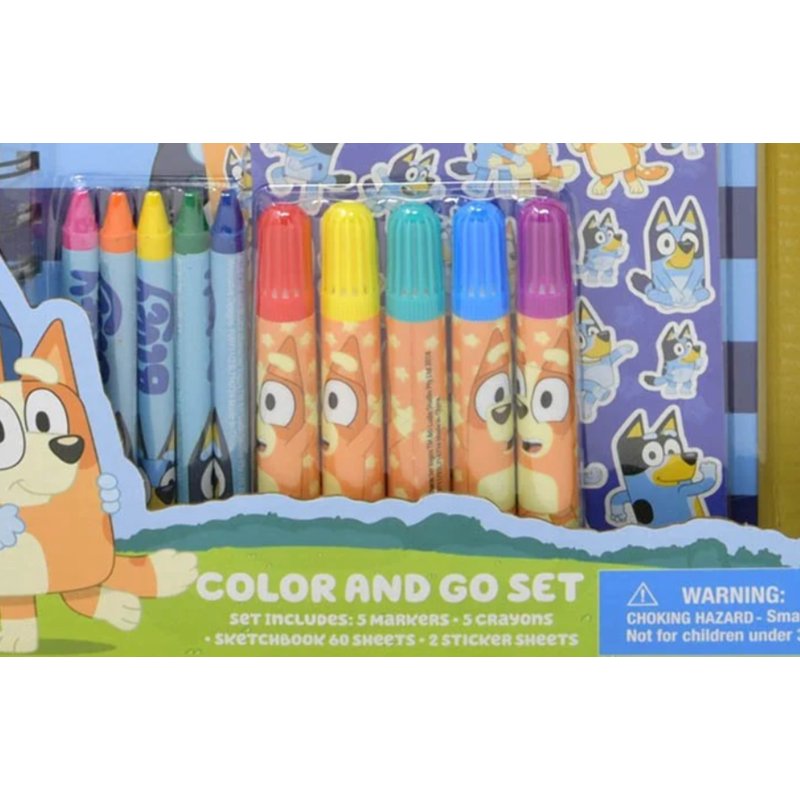 Bluey Art & Craft Set with Markers, Crayons, Sketchbook & Stickers - Kids Creative Kit