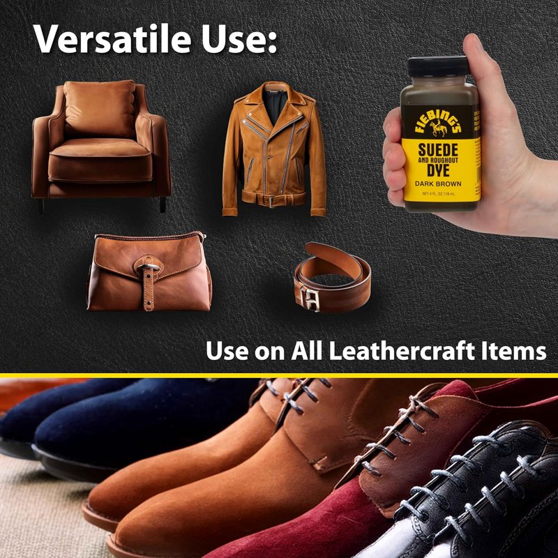 Suede Dye - Dark Brown Leather & Shoe Recoloring & Restoration - 4 oz