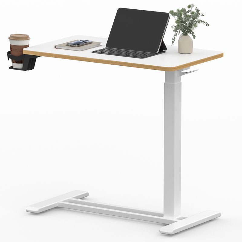 Adjustable Overbed Bedside Table with Wheels – Portable Laptop & Snack Tray