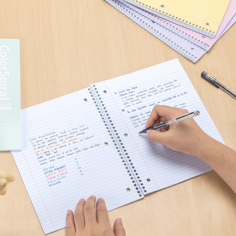 Spiral Notebook 6 Pack - College Ruled, Thick Paper, Assorted Colors, 8x10.5 Inches