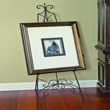 65-Inch Black Metal Floor Easel for Artwork and Signage - Adjustable & Lightweight