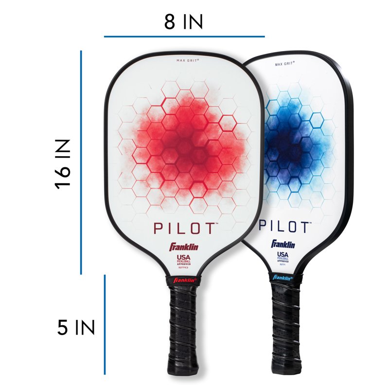 Blue/Green Franklin Pilot Paddleball Set - 2 Paddles + 4 USAPA-Approved X-40 Balls