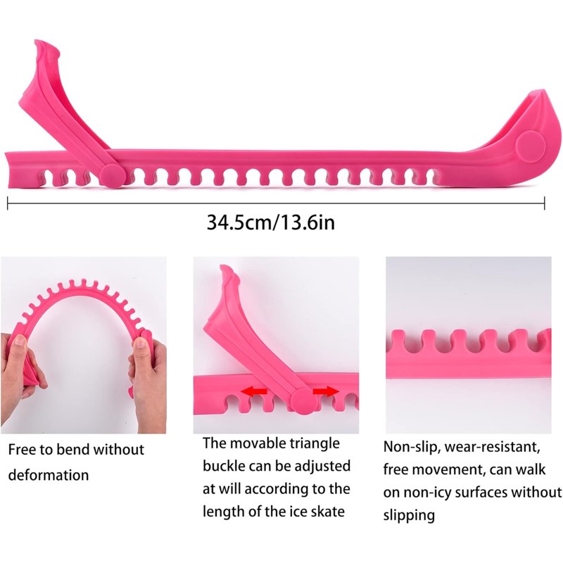 Adjustable Ice Skate Blade Guards - Durable Rubber Blade Covers for Hockey & Figure Skating