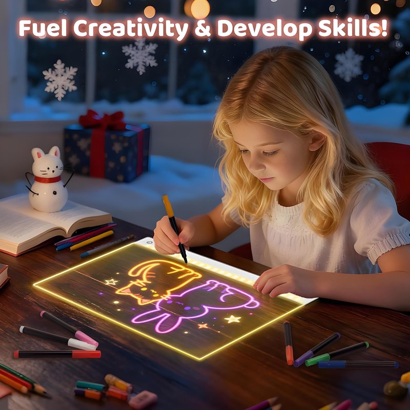 Rechargeable LED Drawing & Doodle Board with RGB Colors Kids Adults Gift