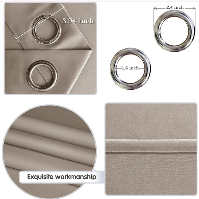 Outdoor Thermal Blackout Curtain Panels Set - 2 Pieces, Grommet Top, 37x84 Inches