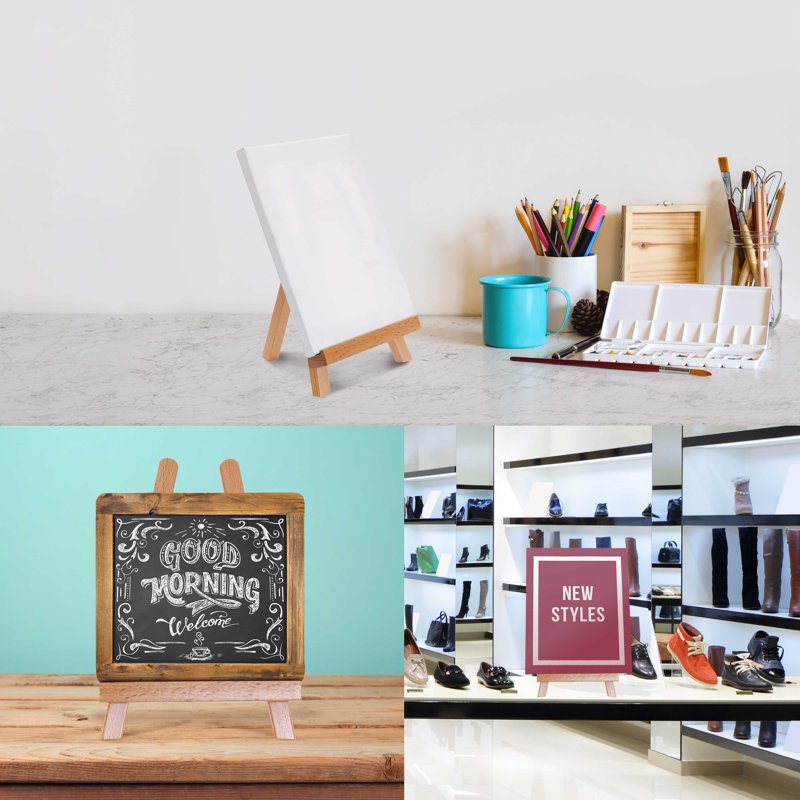 Small Beechwood Tabletop Artist Easel - Portable Display & Painting Stand
