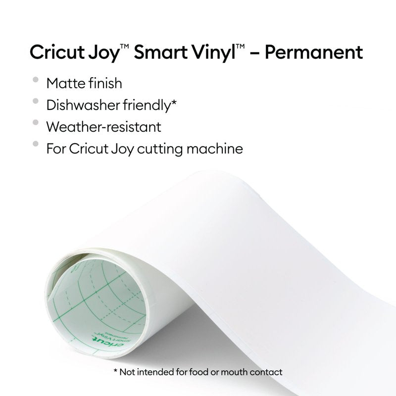 Smart Permanent Vinyl Matless Roll for Cricut Joy - 5.5 in x 10 ft, Weather-Resistant