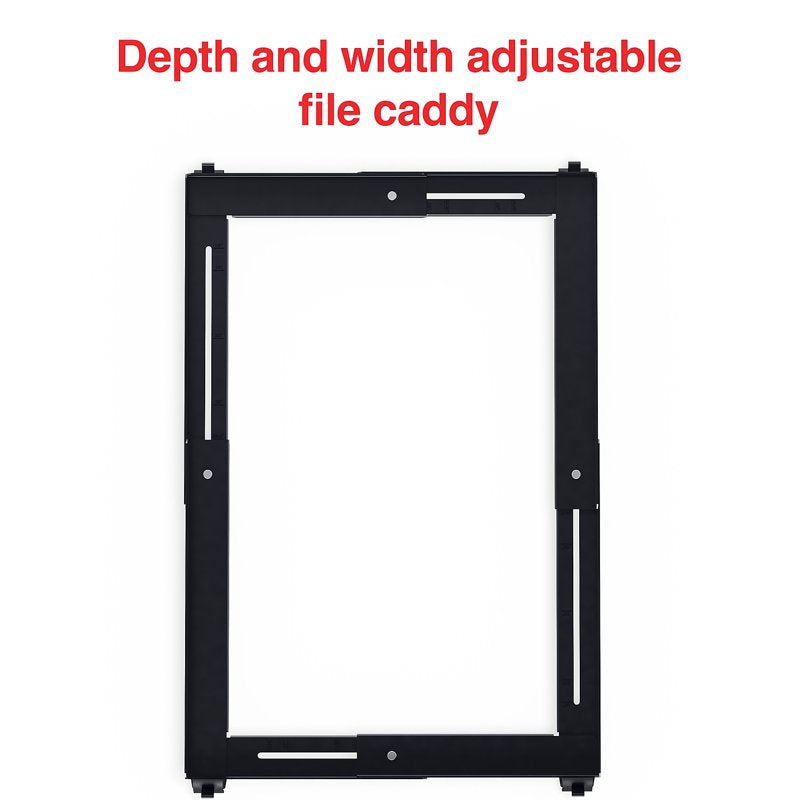 Adjustable File Caddy for Letter and Legal Files - Black