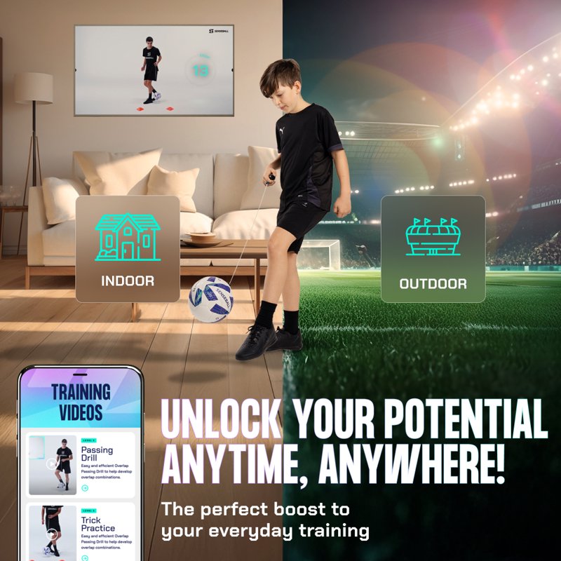 SenseBall Soccer Ball & Training App, Blue 0.9 lb - Size 3, Variation: Blue Adults & Kids