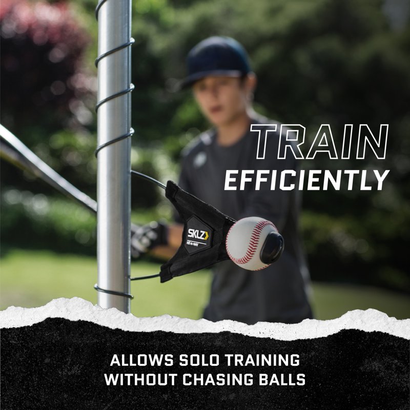 Baseball Swing Trainer with Tethered Ball & Adjustable Height - Practice Aid