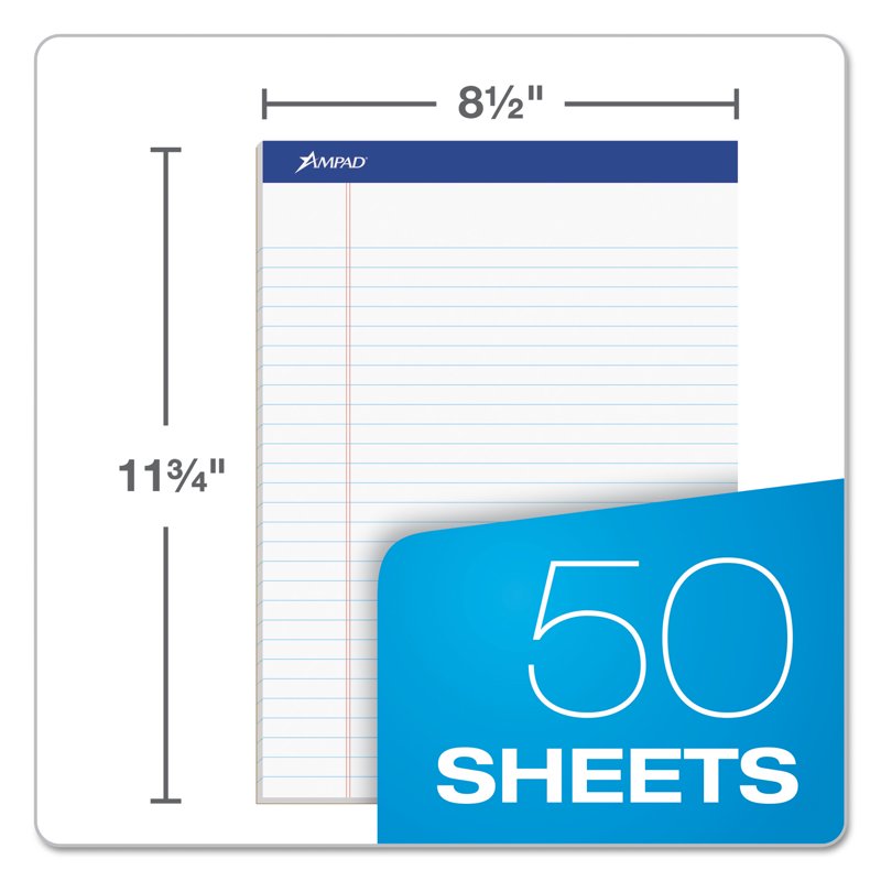 Legal Ruled Recycled Writing Pads - 50 Sheets, 12 Pack