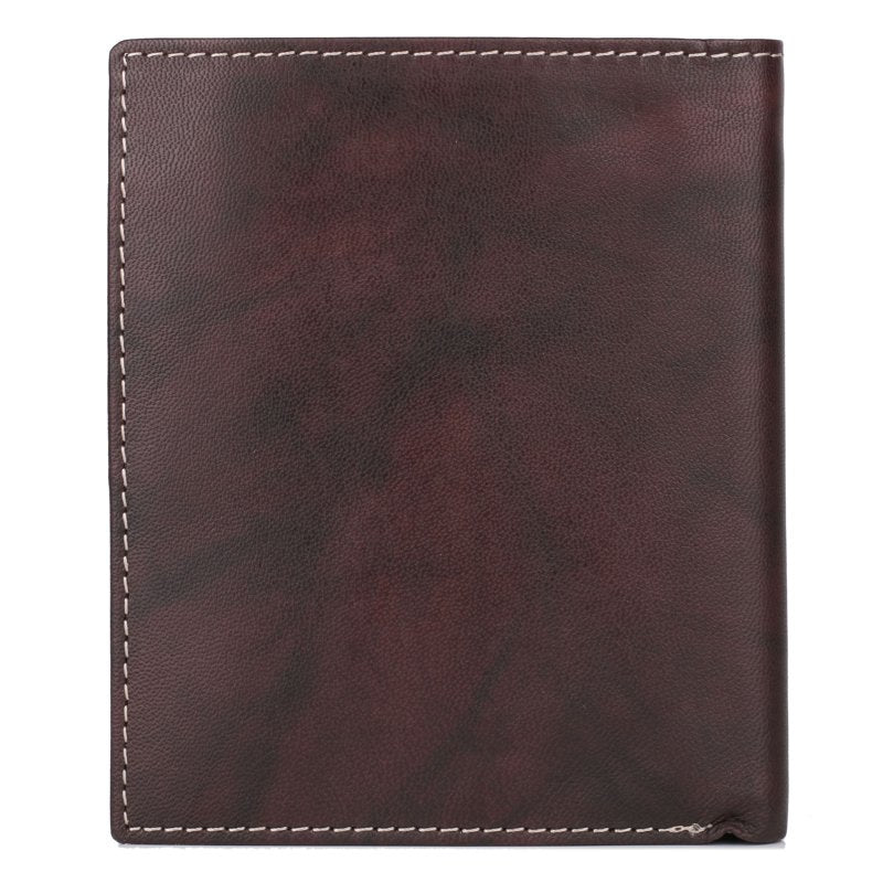 Men's Leather Credit Card Wallet Folio with ID Window - Brown & Black Options