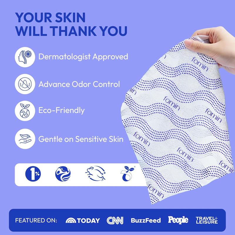 Cooling Feminine Hygiene Wipes - Refreshing Body Wipes for Hot Flashes & On-the-Go, 10 Count