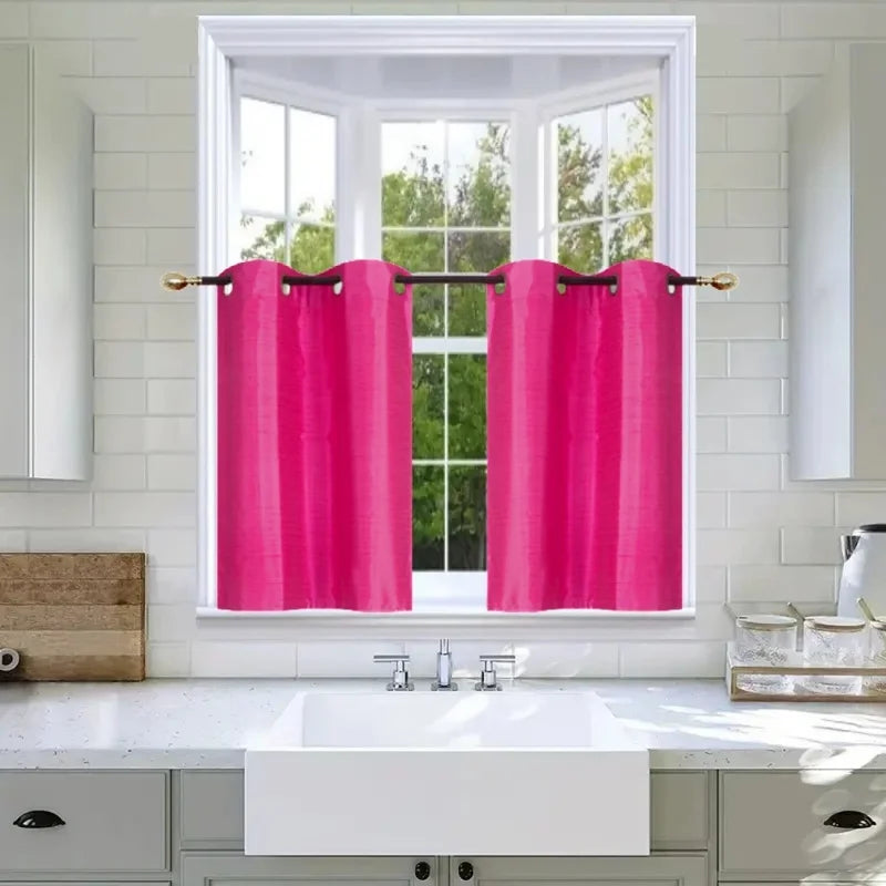 Short Window Curtain Set with Foam Backing Grommet Panels - 28x36 Inches