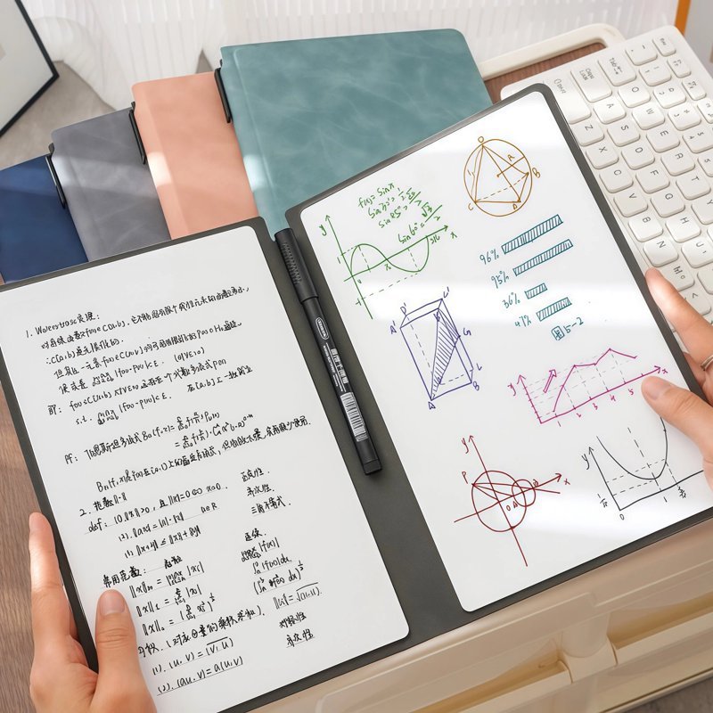 Portable Whiteboard Notebook A5 Double-Sided Dry Erase Board with Markers & Wipe Set