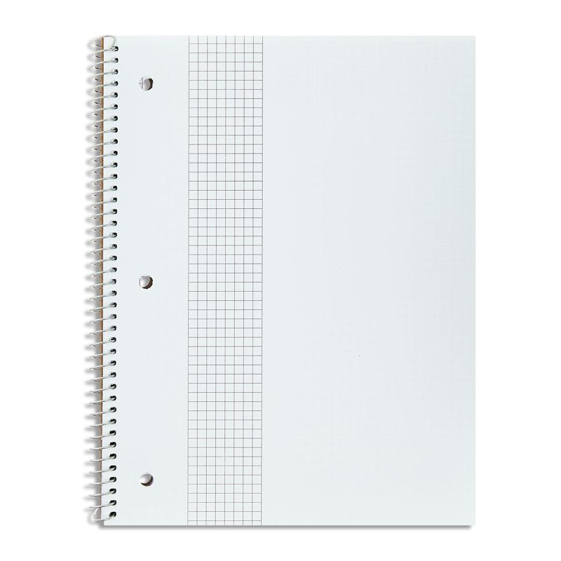 1-Subject Grid Ruled Notebook with Poly Cover - 80 Sheets, 8.5 x 10.5 in