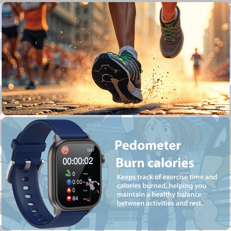 Digital Smart Watch for Adults 46mm with Interchangeable Silicone Straps - Bluetooth Call