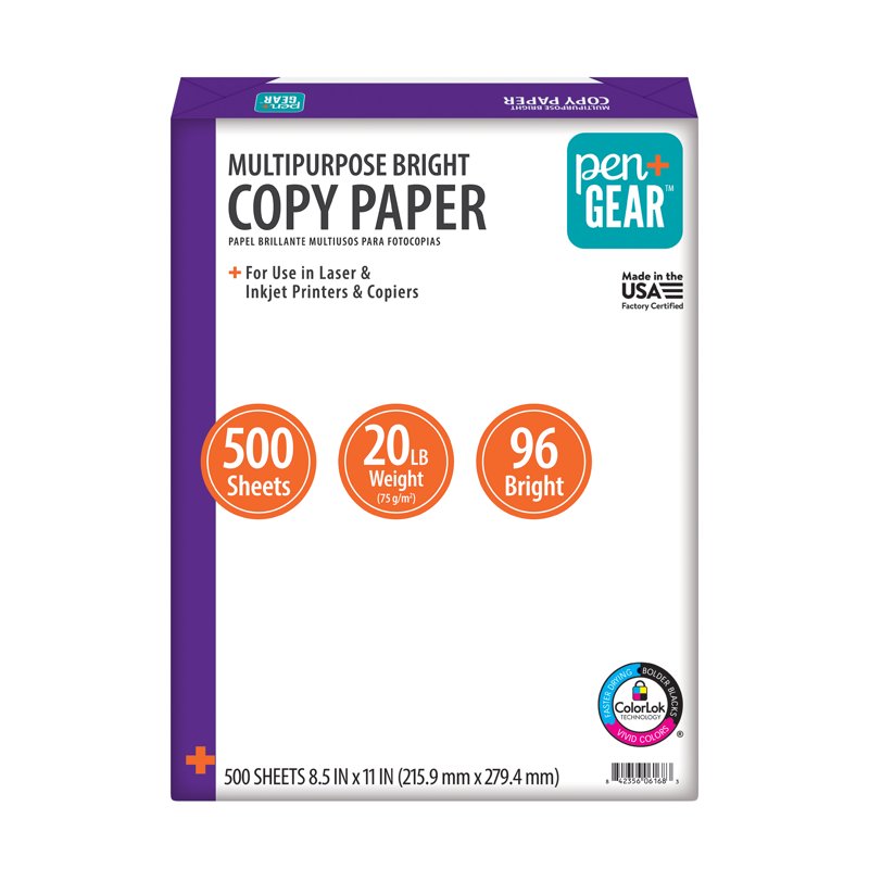 Multipurpose Bright White Paper - 8.5 x 11 Inches, 96 Bright, 20 lb, 1 Ream
