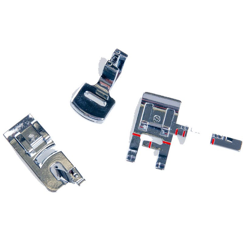 Garment Sewing Presser Foot Kit for Sewing Machines - Includes Gathering, Rolled Hem & Seam Guide