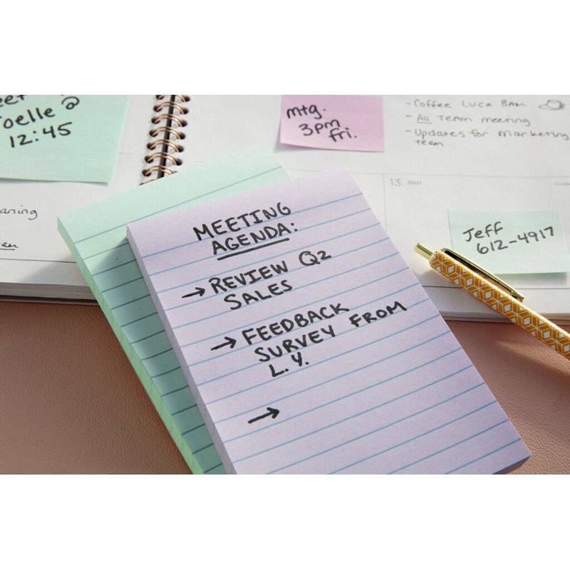 Post-it Greener Notes 4x6 Inch Lined Sticky Notes Sweet Sprinkles Collection - 5 Pads