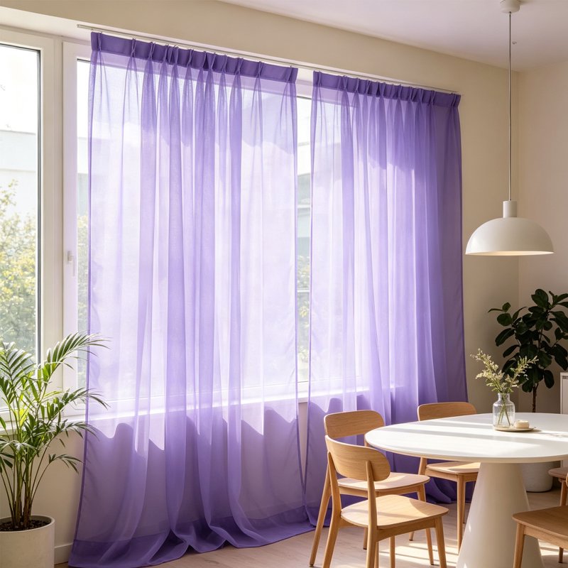 Sheer Curtains 78 Inch Long Light Filtering Window Drapes for Living Room & Bedroom