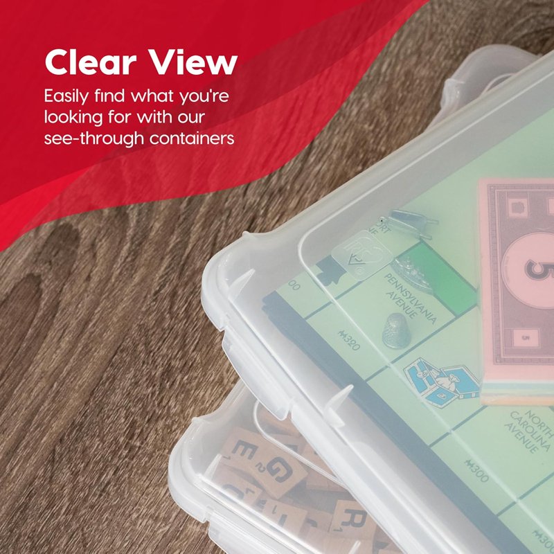 Plastic Portable Document Storage Case Set - Clear, Snap Lock, 8.5x11 Inches, Multiple Pack Sizes