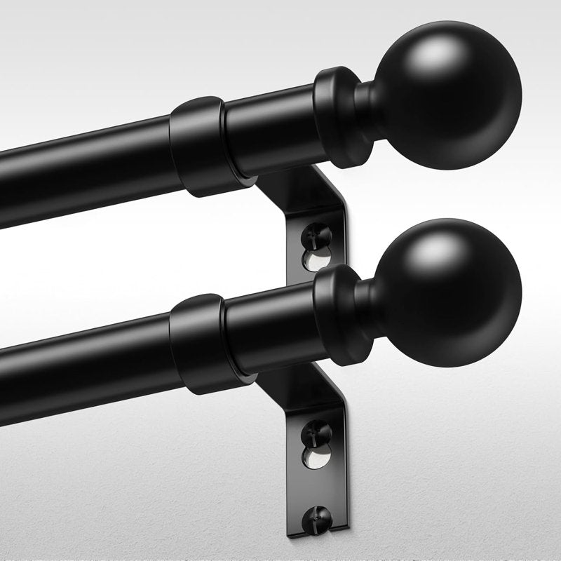 Heavy Duty Adjustable Curtain Rods 36-91 Inch Modern Window Treatment Set