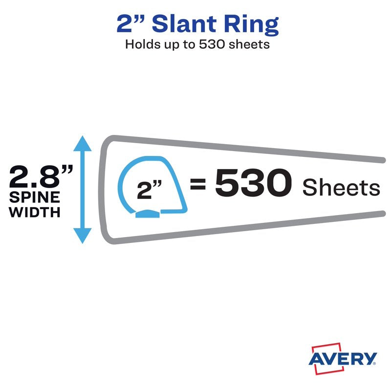 Heavy Duty View Binder with 2-Inch Slant Rings - Durable Office Organization