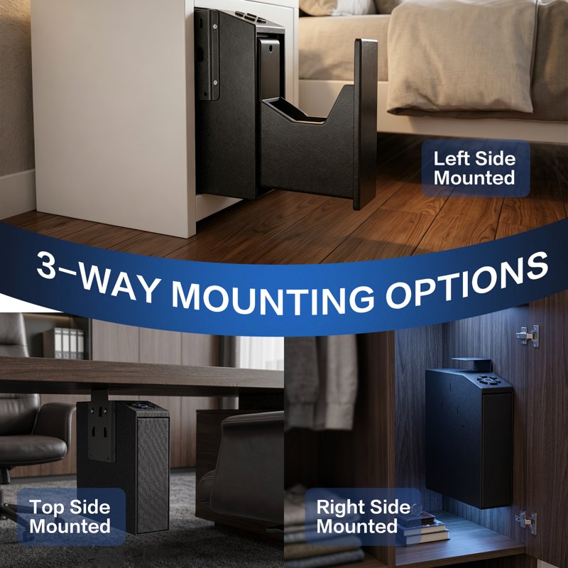 Biometric Gun Safe with Fingerprint App Control Wall Mount Digital Security Safe