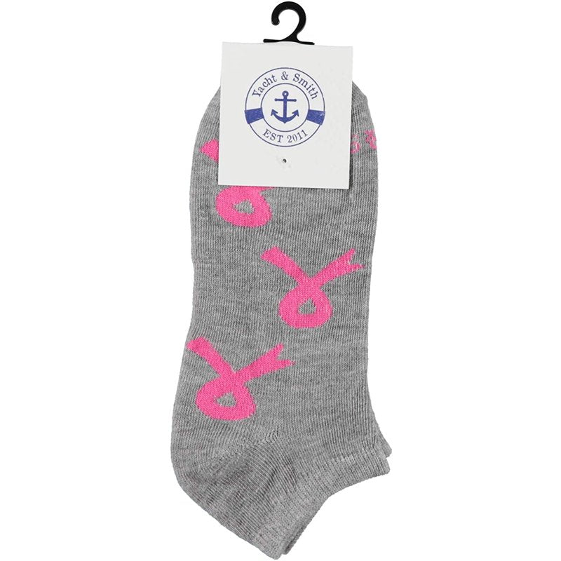 Women’s Breast Cancer Awareness Socks 12 Pairs Assorted Pink Ribbon Ankle & Crew Styles