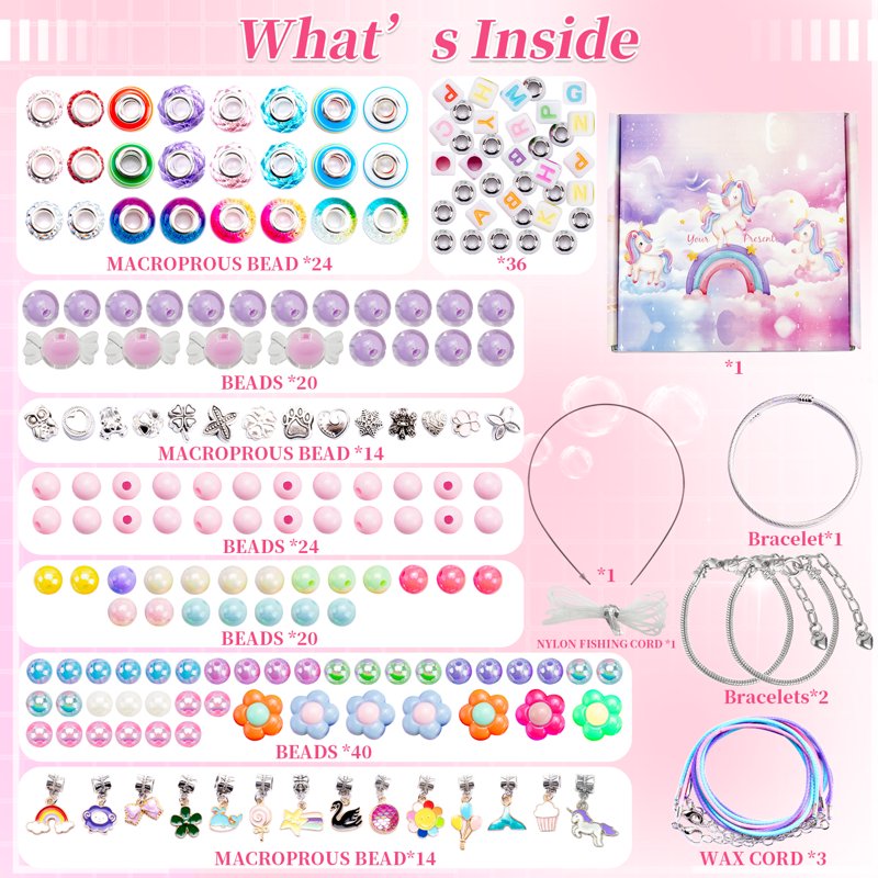 Bracelet Making Kit with Beads and Accessories for Kids and Teens