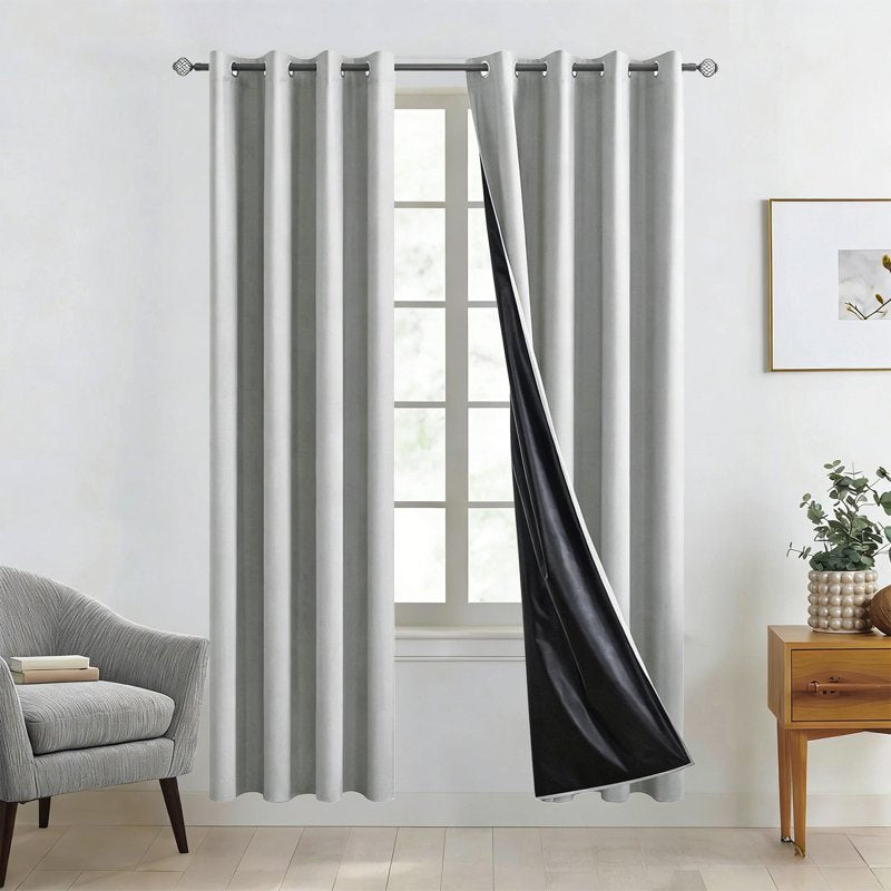 Insulated Blackout Curtains for Living Room & Bedroom Privacy Light Blocking