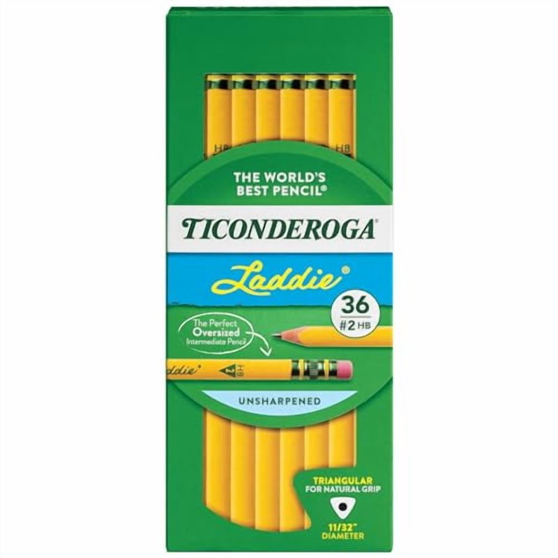 No. 2 Tri-Write Pencils with Eraser - Intermediate Size, Box of 36