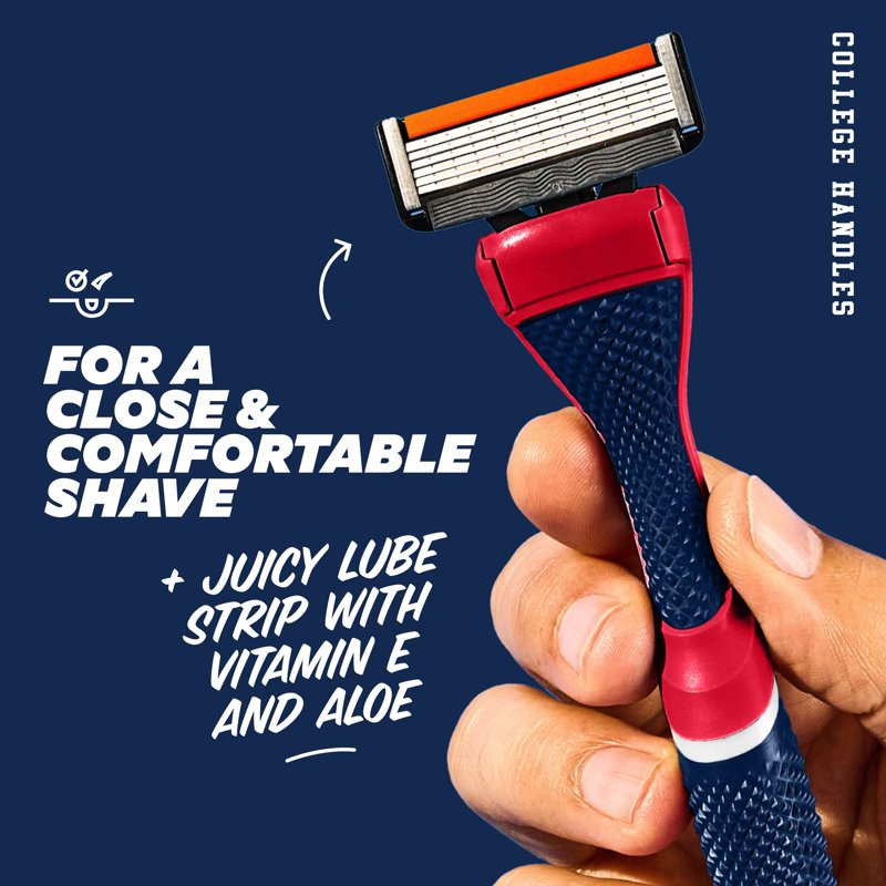 6-Blade Razor Starter Set with School Colors - Men's Shaving Kit