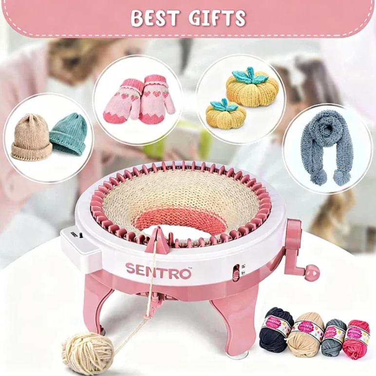 Kids Knitting Machine with Row Counter - Plastic Crochet Loom for Beginners